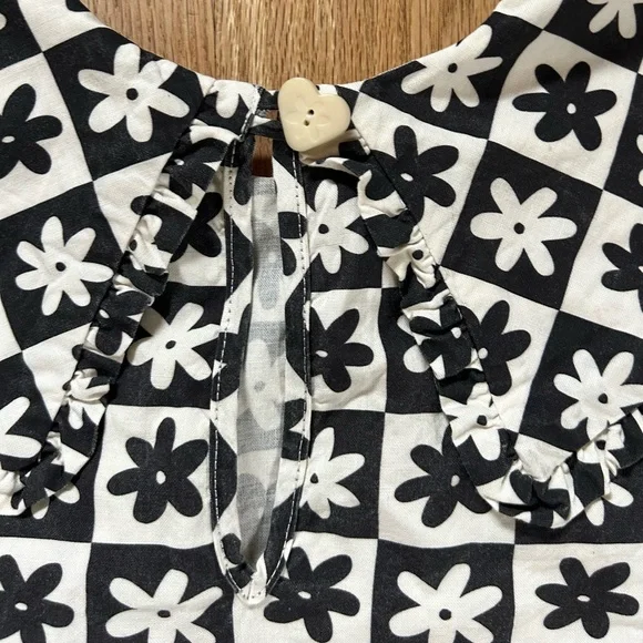 LISA SAYS GAH wendy daisy check black long sleeve blouse victorian size L - Picture 13 of 15